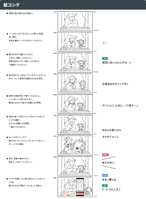 松村律志さん出演「任せて、安⼼」篇 絵コンテ